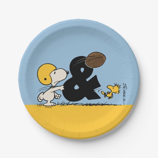 Erdnüsse | Snoopy & Woodstock Football Pappteller (Vorderseite)