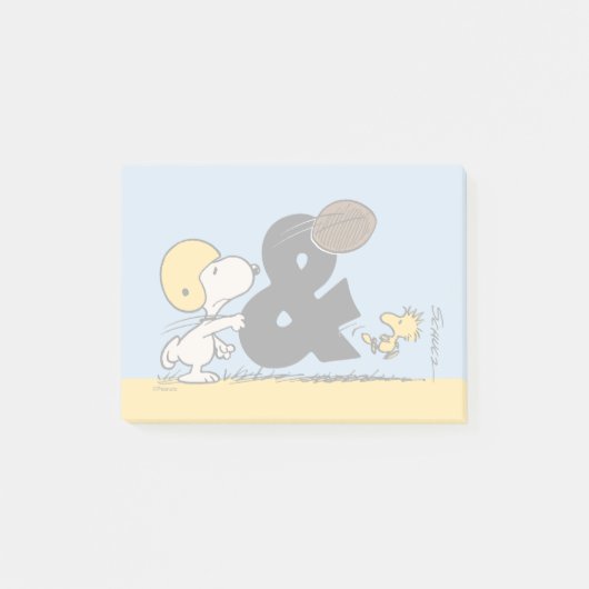 Erdnüsse | Snoopy & Woodstock Football Post-it Klebezettel (Vorderseite)