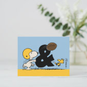 Erdnüsse | Snoopy & Woodstock Football Postkarte (Stehend Vorderseite)