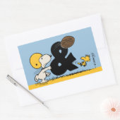 Erdnüsse | Snoopy & Woodstock Football Rechteckiger Aufkleber (Umschlag)