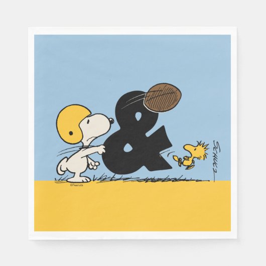 Erdnüsse | Snoopy & Woodstock Football Serviette (Vorderseite)