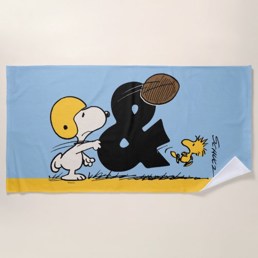Erdnüsse | Snoopy & Woodstock Football Strandtuch (Vorderseite)