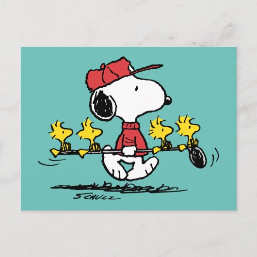 Erdnüsse | Snoopy, Woodstock & Friends Golf Postkarte (Vorderseite)