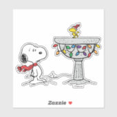 Erdnüsse | Snoopy & Woodstock Gefrorenes Birdbad Aufkleber (Blatt)