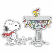 Erdnüsse | Snoopy & Woodstock Gefrorenes Birdbad Aufkleber (Vorderseite)