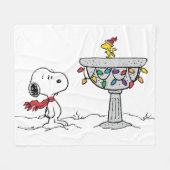 Erdnüsse | Snoopy & Woodstock Gefrorenes Birdbad Fleecedecke (Vorderseite (Horizontal))