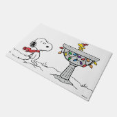 Erdnüsse | Snoopy & Woodstock Gefrorenes Birdbad Fußmatte (Schrägansicht)