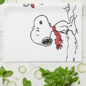 Erdnüsse | Snoopy & Woodstock Gefrorenes Birdbad Geschirrtuch (Gefaltet)