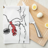 Erdnüsse | Snoopy & Woodstock Gefrorenes Birdbad Geschirrtuch (Viertel Falte)