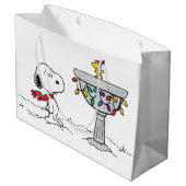 Erdnüsse | Snoopy & Woodstock Gefrorenes Birdbad Große Geschenktüte (Rückseite Schrägansicht)