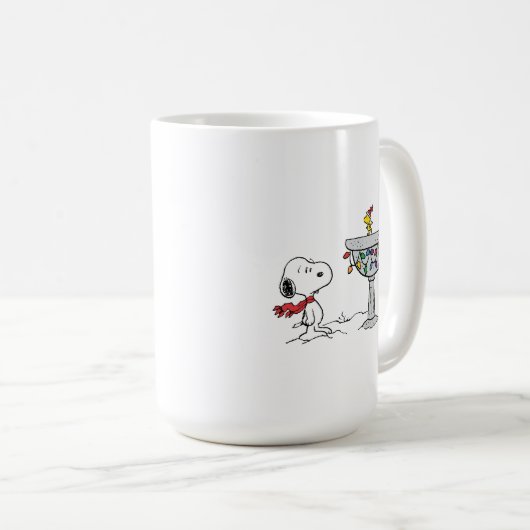 Erdnüsse | Snoopy & Woodstock Gefrorenes Birdbad Kaffeetasse (VorderseiteRechts)