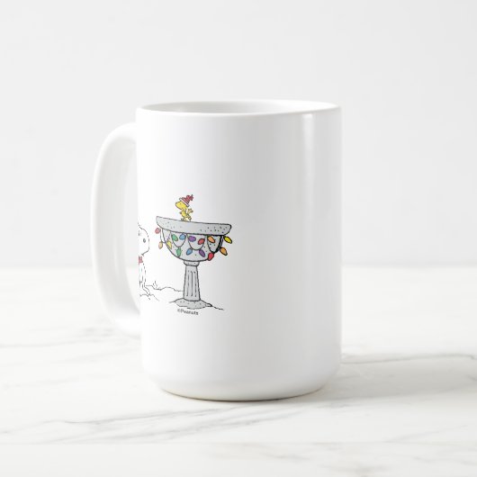 Erdnüsse | Snoopy & Woodstock Gefrorenes Birdbad Kaffeetasse (Vorderseite Links)
