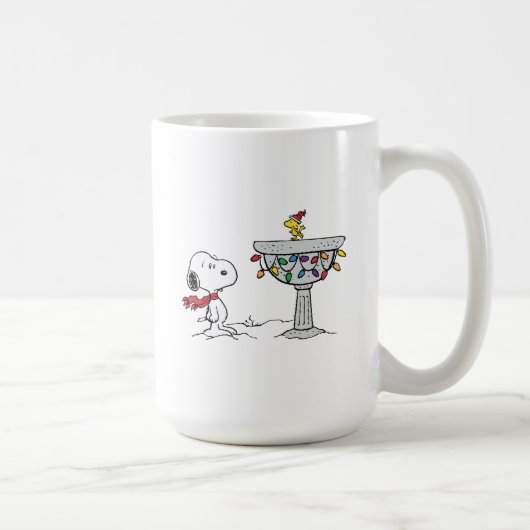Erdnüsse | Snoopy & Woodstock Gefrorenes Birdbad Kaffeetasse (Rechts)
