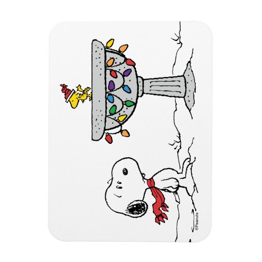 Erdnüsse | Snoopy & Woodstock Gefrorenes Birdbad Magnet (Vertikal)