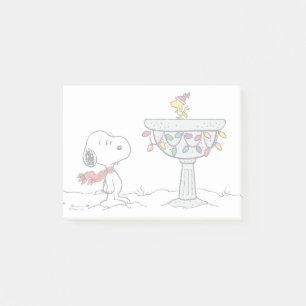 Erdnüsse   Snoopy & Woodstock Gefrorenes Birdbad Post-it Klebezettel