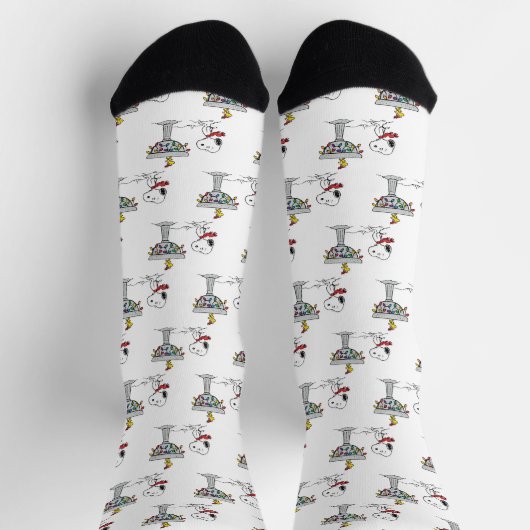 Erdnüsse | Snoopy & Woodstock Gefrorenes Birdbad Socken (Oben)