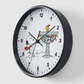 Erdnüsse | Snoopy & Woodstock Gefrorenes Birdbad Uhr (Winkel)