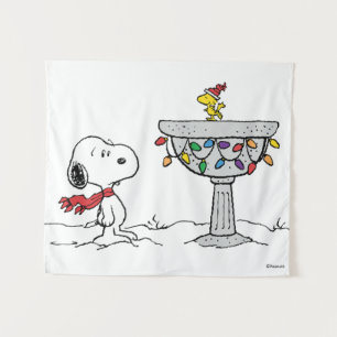 Erdnüsse   Snoopy & Woodstock Gefrorenes Birdbad Wandteppich