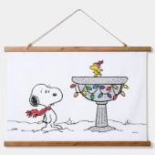 Erdnüsse | Snoopy & Woodstock Gefrorenes Birdbad Wandteppich Mit Holzrahmen (Vorne)