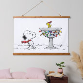Erdnüsse | Snoopy & Woodstock Gefrorenes Birdbad Wandteppich Mit Holzrahmen (Schlafzimmer)