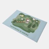 Erdnüsse | Snoopy & Woodstock Glück ist Wandern Fußmatte (Schrägansicht)