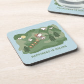 Erdnüsse | Snoopy & Woodstock Glück ist Wandern Getränkeuntersetzer (Linke Seite)