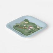 Erdnüsse | Snoopy & Woodstock Glück ist Wandern Pappteller (Gewinkelt)