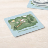 Erdnüsse | Snoopy & Woodstock Glück ist Wandern Rechteckiger Pappuntersetzer (angewinkelt)