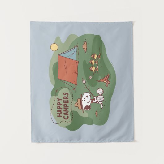 Erdnüsse | Snoopy & Woodstock Happy Campers 2 Wandteppich (Vorderseite)