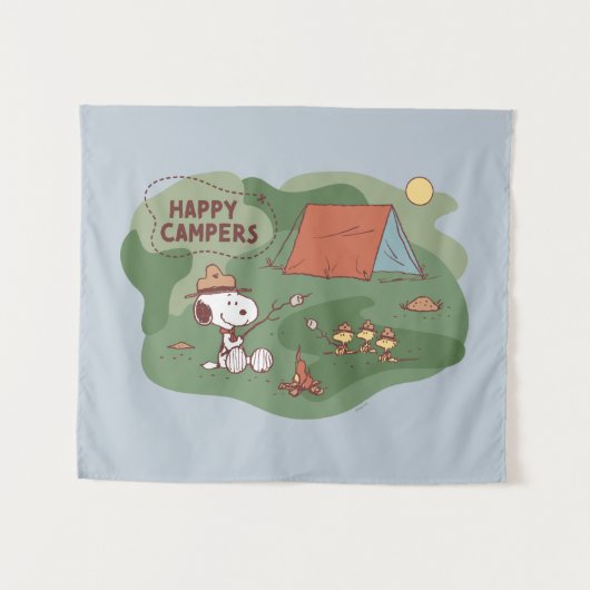 Erdnüsse | Snoopy & Woodstock Happy Campers 2 Wandteppich (Vorderseite (Horizontal))