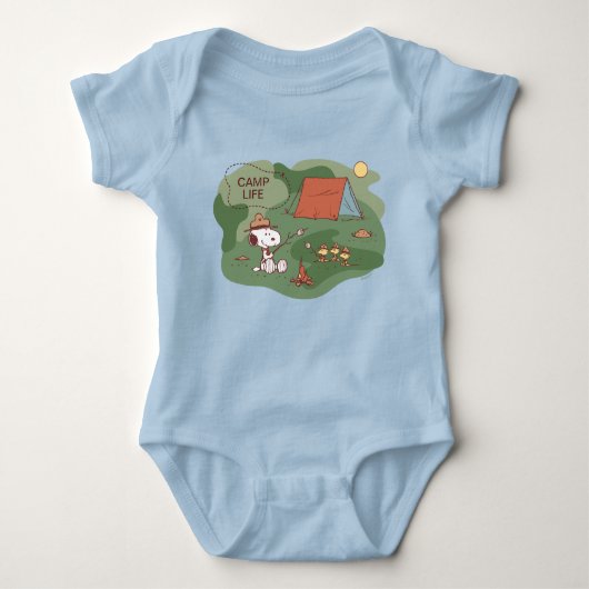 Erdnüsse | Snoopy & Woodstock Happy Campers Baby Strampler (Vorderseite)