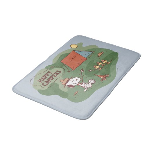 Erdnüsse | Snoopy & Woodstock Happy Campers Badematte (Schrägansicht)