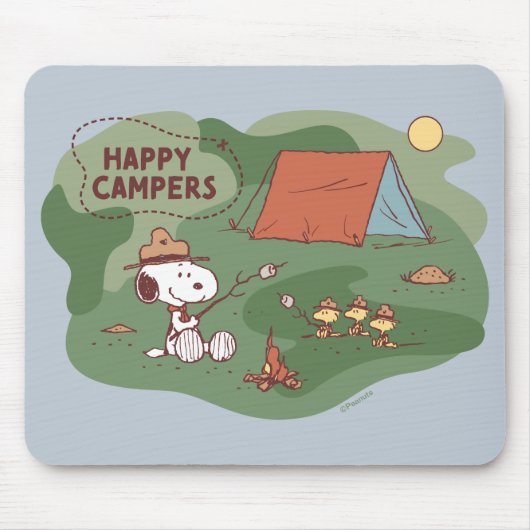 Erdnüsse | Snoopy & Woodstock Happy Campers Mousepad (Vorne)