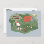 Erdnüsse | Snoopy & Woodstock Happy Campers Postkarte (Vorne/Hinten)