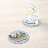 Erdnüsse | Snoopy & Woodstock Happy Campers Runder Pappuntersetzer (Vor Ort)