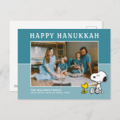Erdnüsse | Snoopy & Woodstock Happy Hanukkah Feiertagspostkarte (Vorne/Hinten)