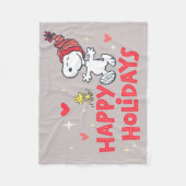 Erdnüsse | Snoopy & Woodstock Happy Holidays Fleecedecke (Vorderseite)