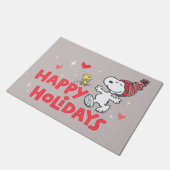 Erdnüsse | Snoopy & Woodstock Happy Holidays Fußmatte (Schrägansicht)