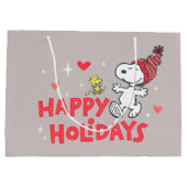 Erdnüsse | Snoopy & Woodstock Happy Holidays Große Geschenktüte (Rückseite)