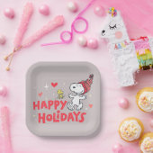 Erdnüsse | Snoopy & Woodstock Happy Holidays Pappteller (Party)