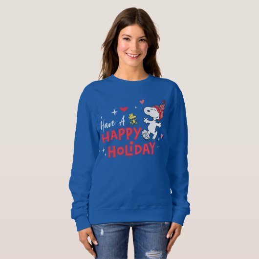 Erdnüsse | Snoopy & Woodstock Happy Holidays Sweatshirt (Vorne ganz)