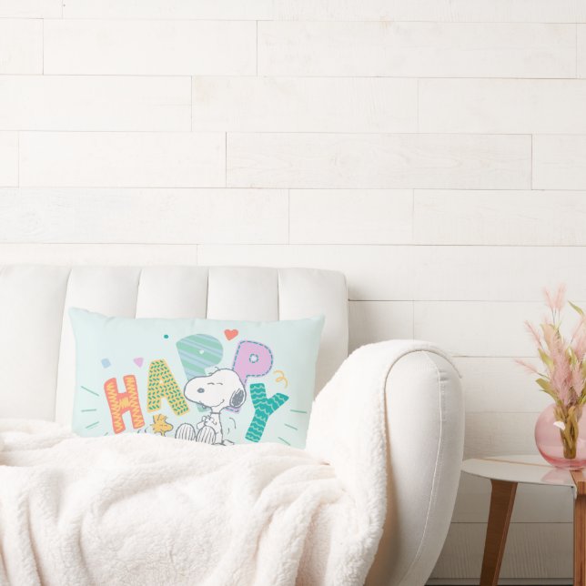 Erdnüsse | Snoopy & Woodstock Happy Lendenkissen (Liege)