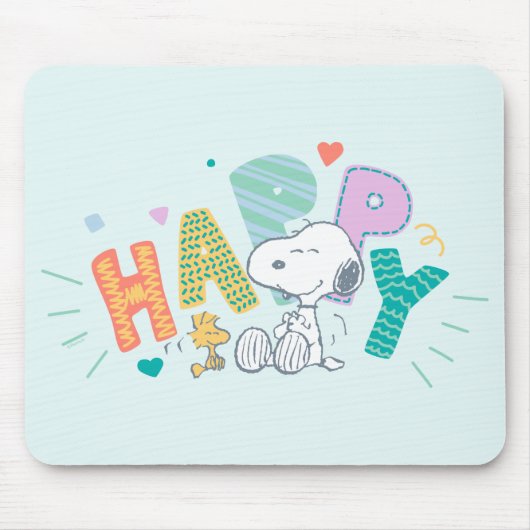 Erdnüsse | Snoopy & Woodstock Happy Mousepad (Vorne)