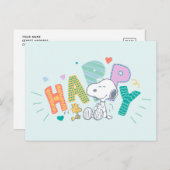 Erdnüsse | Snoopy & Woodstock Happy Postkarte (Vorne/Hinten)
