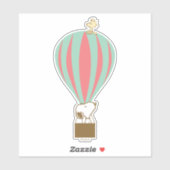 Erdnüsse | Snoopy & Woodstock Heißluftballon Aufkleber (Blatt)