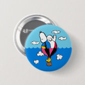 Erdnüsse | Snoopy & Woodstock Heißluftballon Button (Vorne & Hinten)