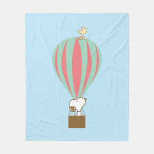 Erdnüsse   Snoopy & Woodstock Heißluftballon Fleecedecke