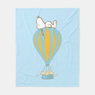 Erdnüsse   Snoopy & Woodstock Heißluftballon Fleecedecke
