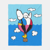 Erdnüsse | Snoopy & Woodstock Heißluftballon Fleecedecke (Vorderseite)