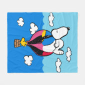 Erdnüsse | Snoopy & Woodstock Heißluftballon Fleecedecke (Vorderseite (Horizontal))